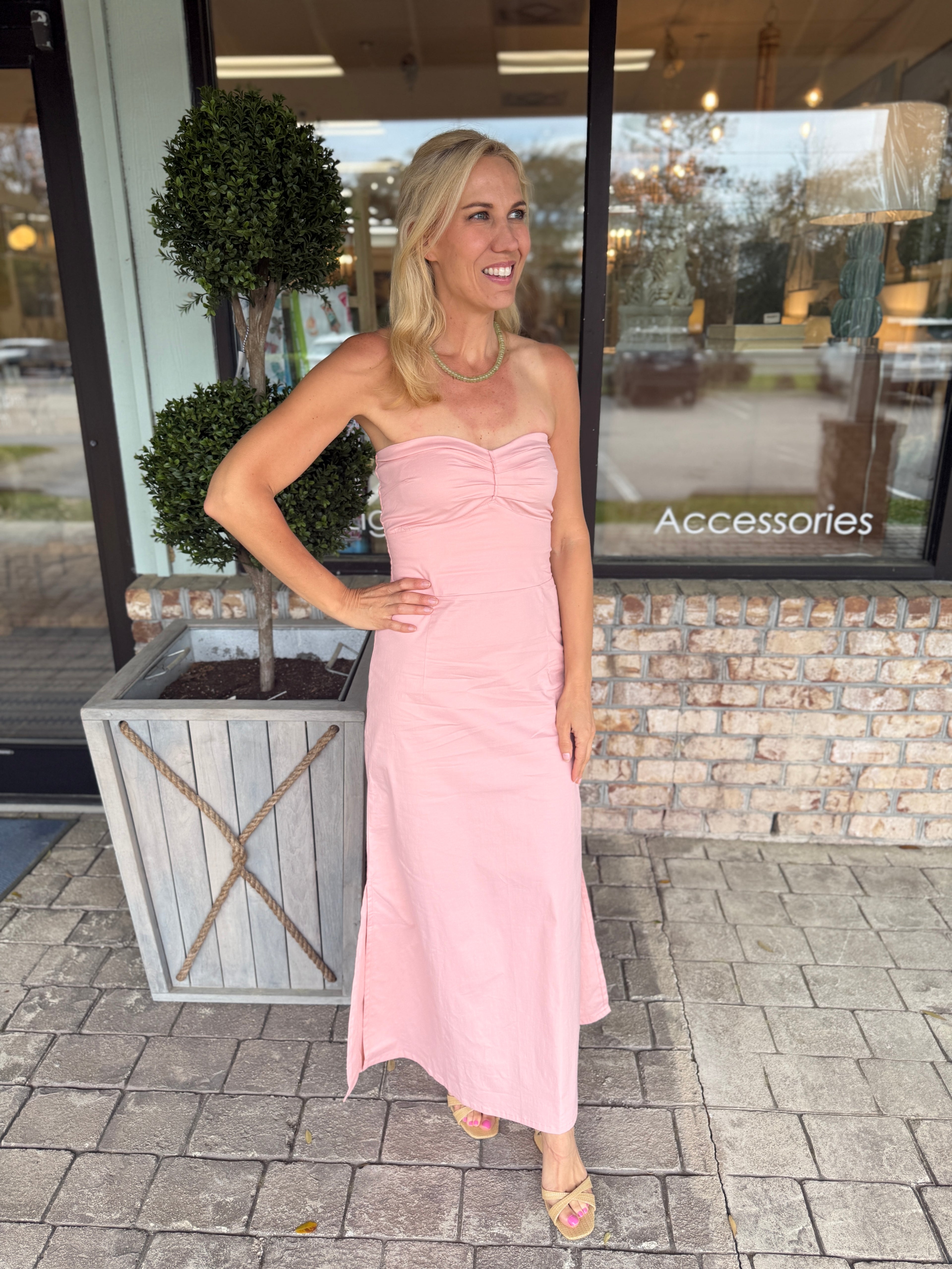 Phie Strapless Poplin Maxi