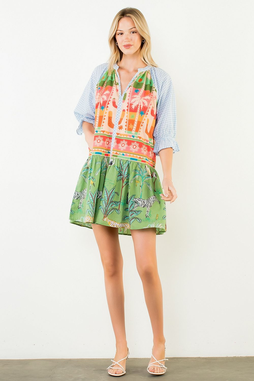 THML VNeck Safari Short Dress