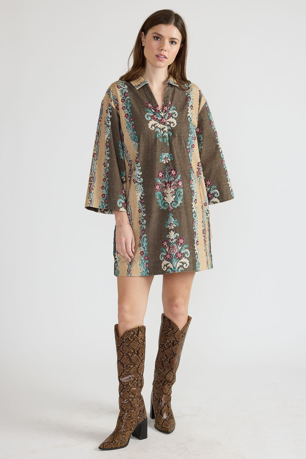 Double A Colette Dress- Gilded Stripe