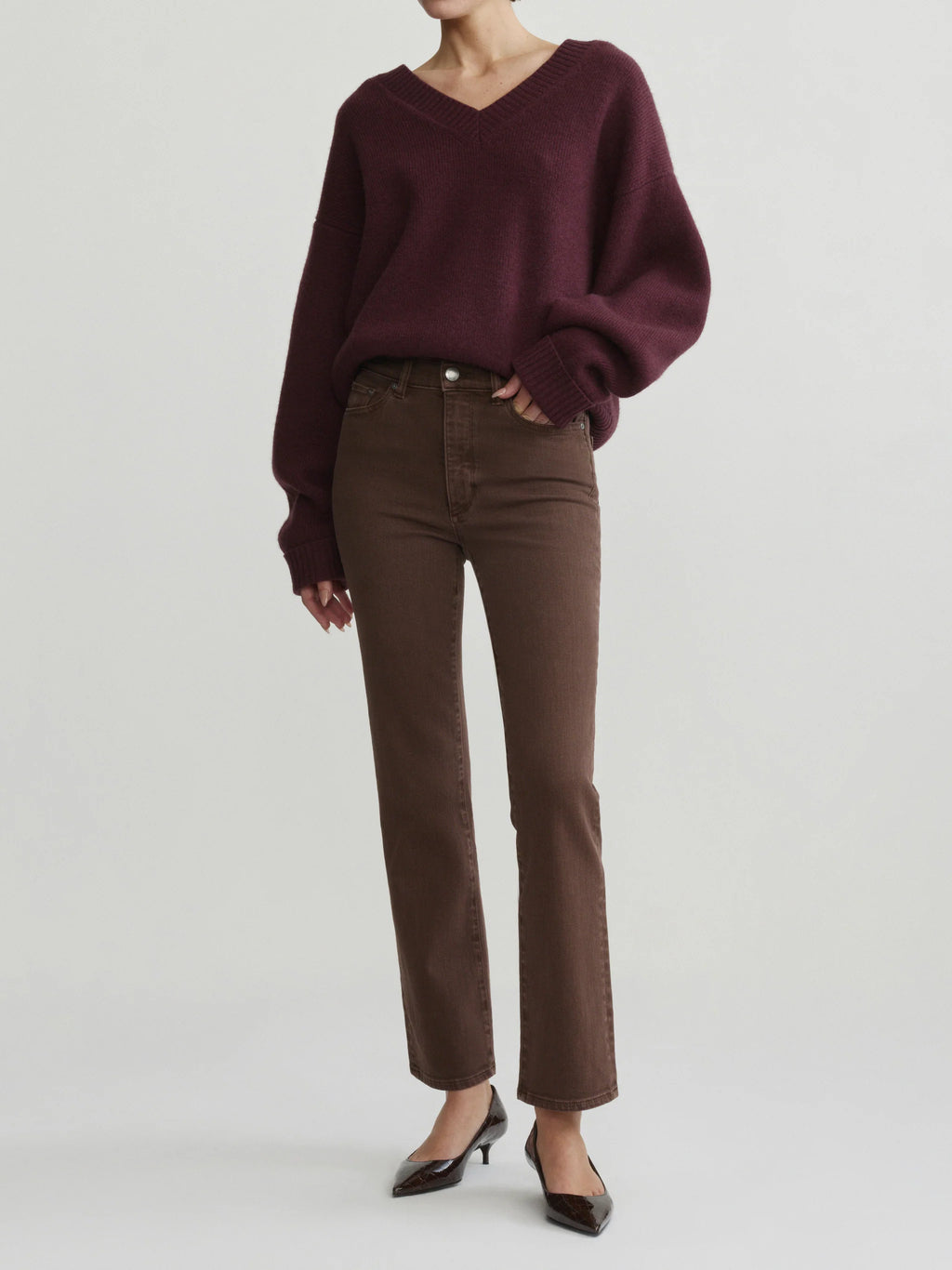 DL 1961 Halle Straight Denim- Brownstone