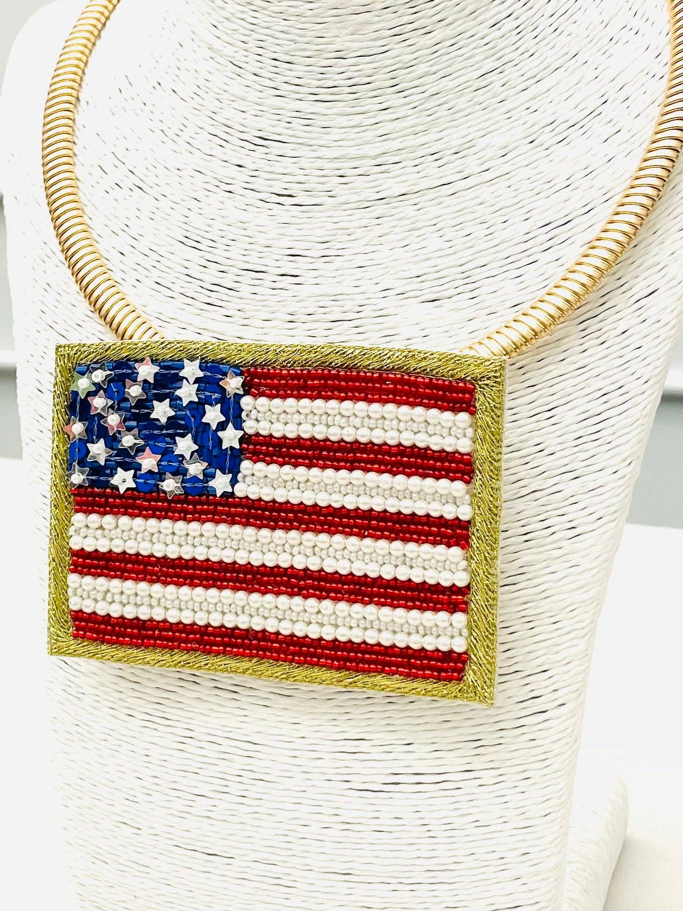 SPRING - Americana Necklace (red/white/blue) BNK952