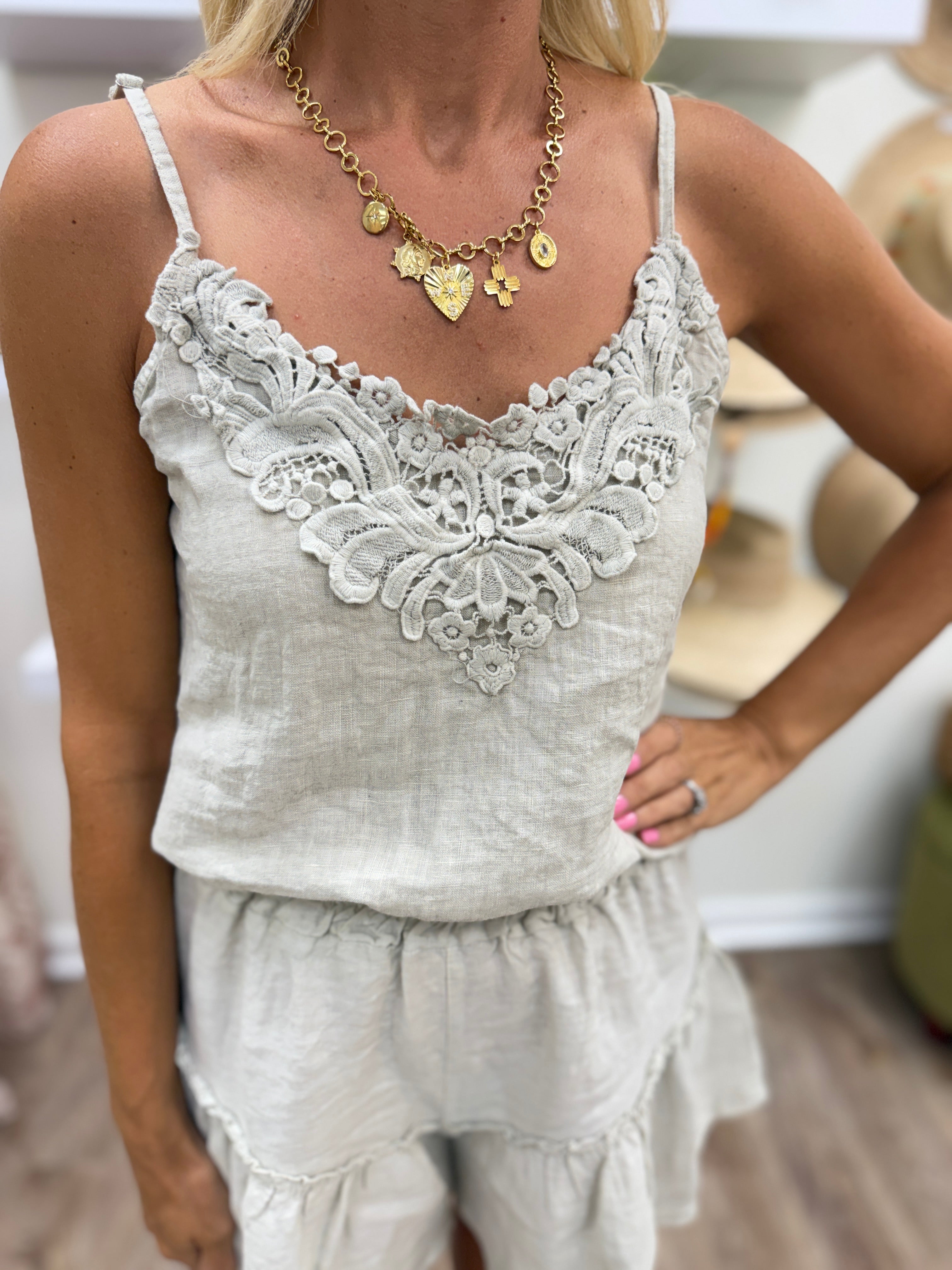 Milio Milano Lace Trim Cami