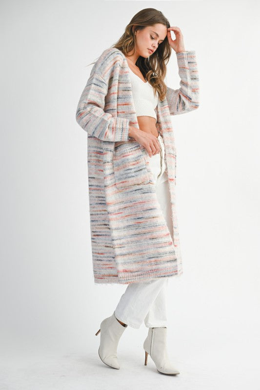 MBL Long Open Cardigan Multi