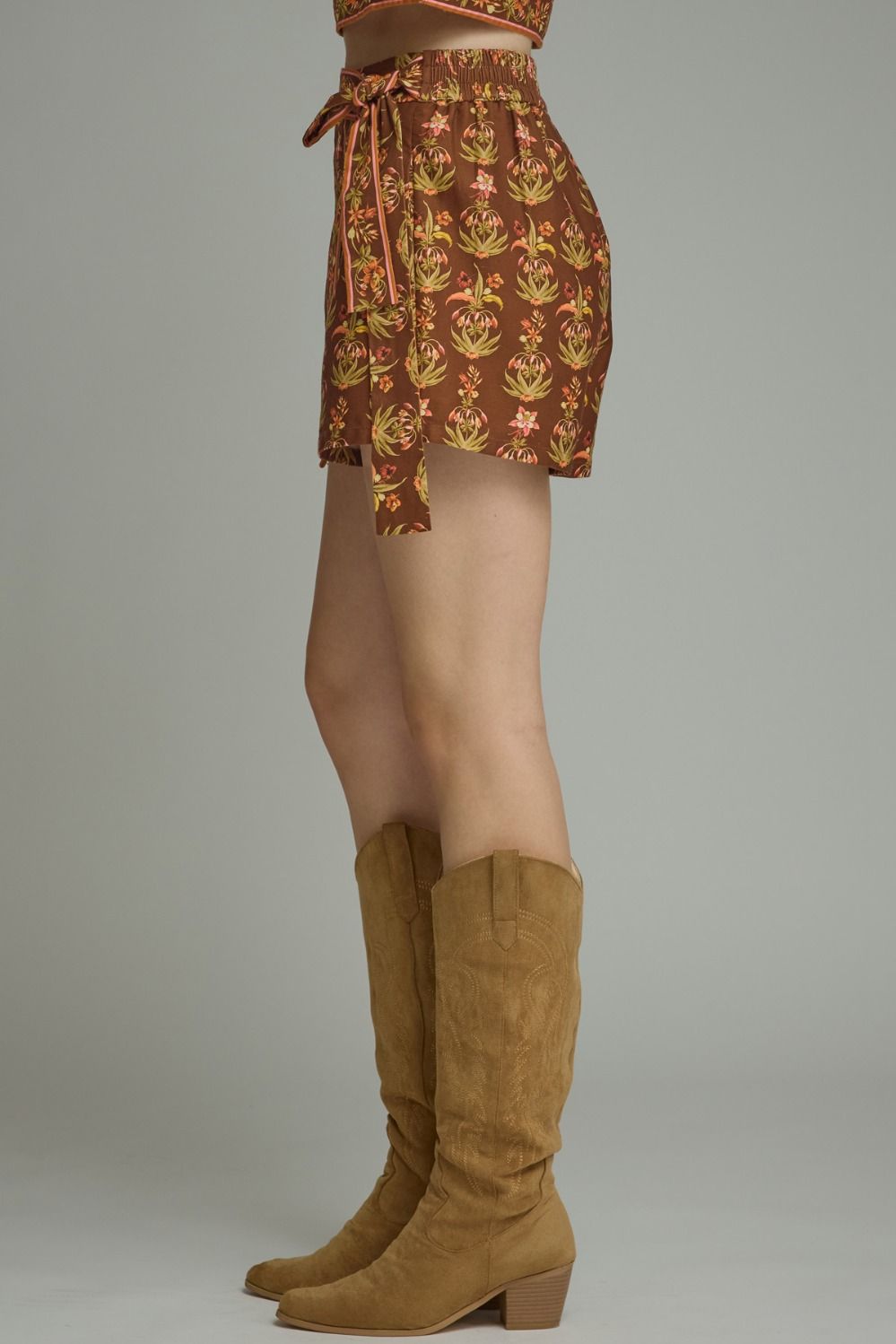 ETO Floral Contrast Border Skort Set- multi