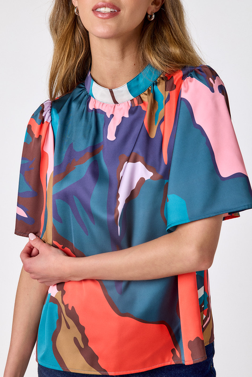 Crosby Loucia Blouse- Leaf Study
