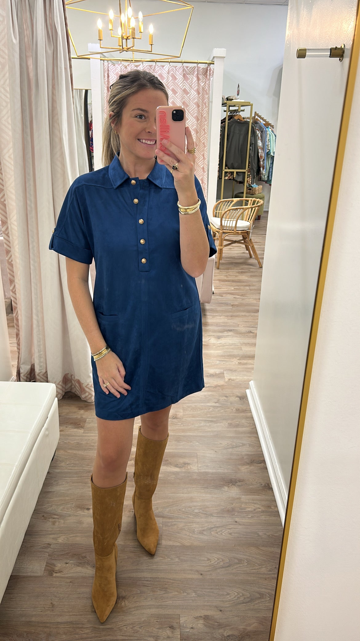 Jade Placket Welt Pocket Dress
