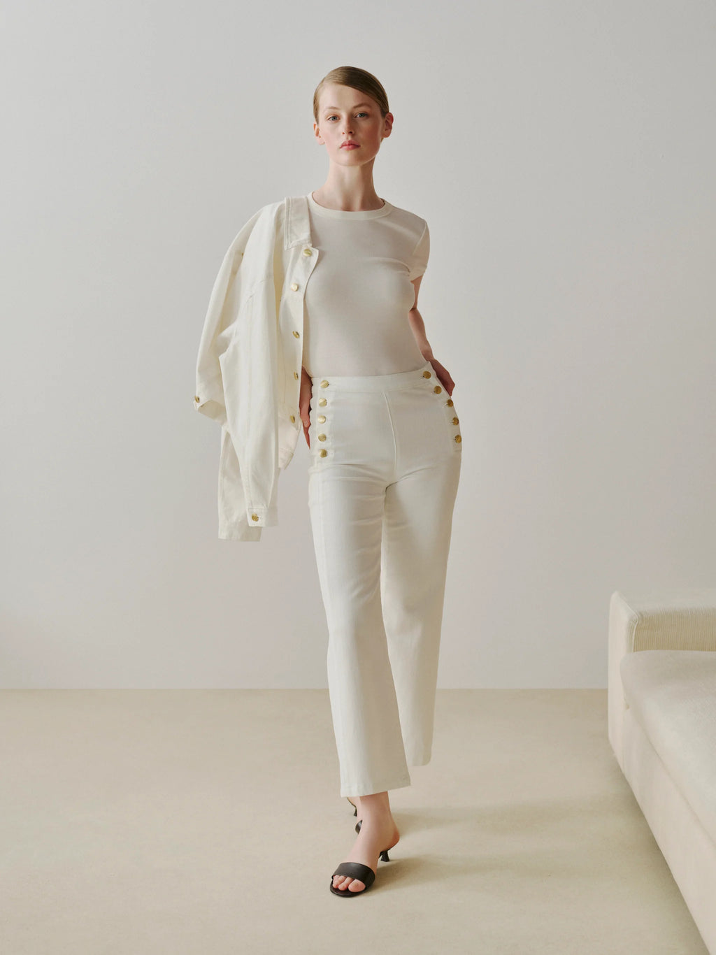 DL Karmine Wide Leg White Sailor