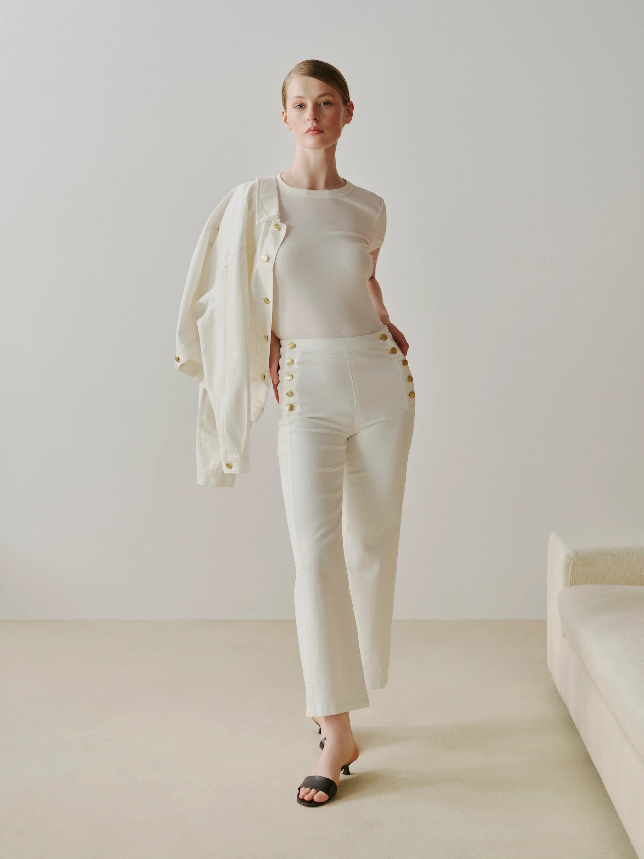 DL Karmine Wide Leg White Sailor