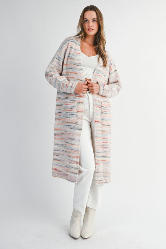 MBL Long Open Cardigan Multi
