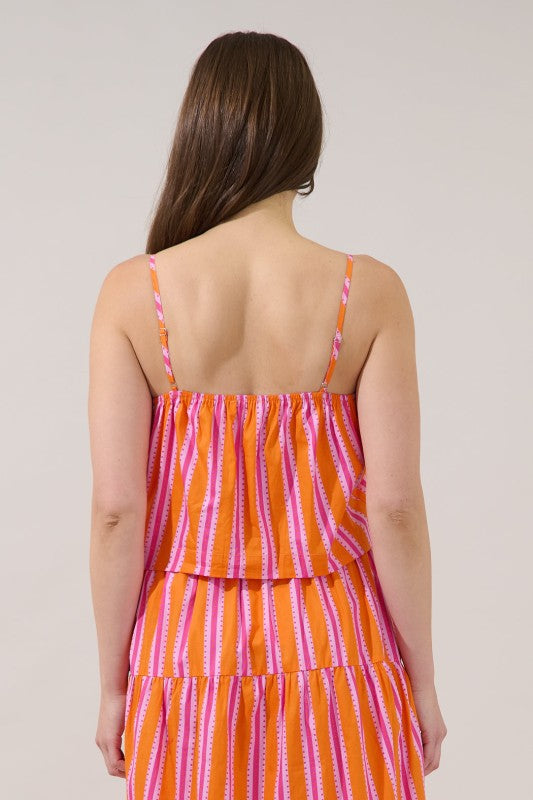 SL Desmond Stripe Cami/ Skirt Set- Orange