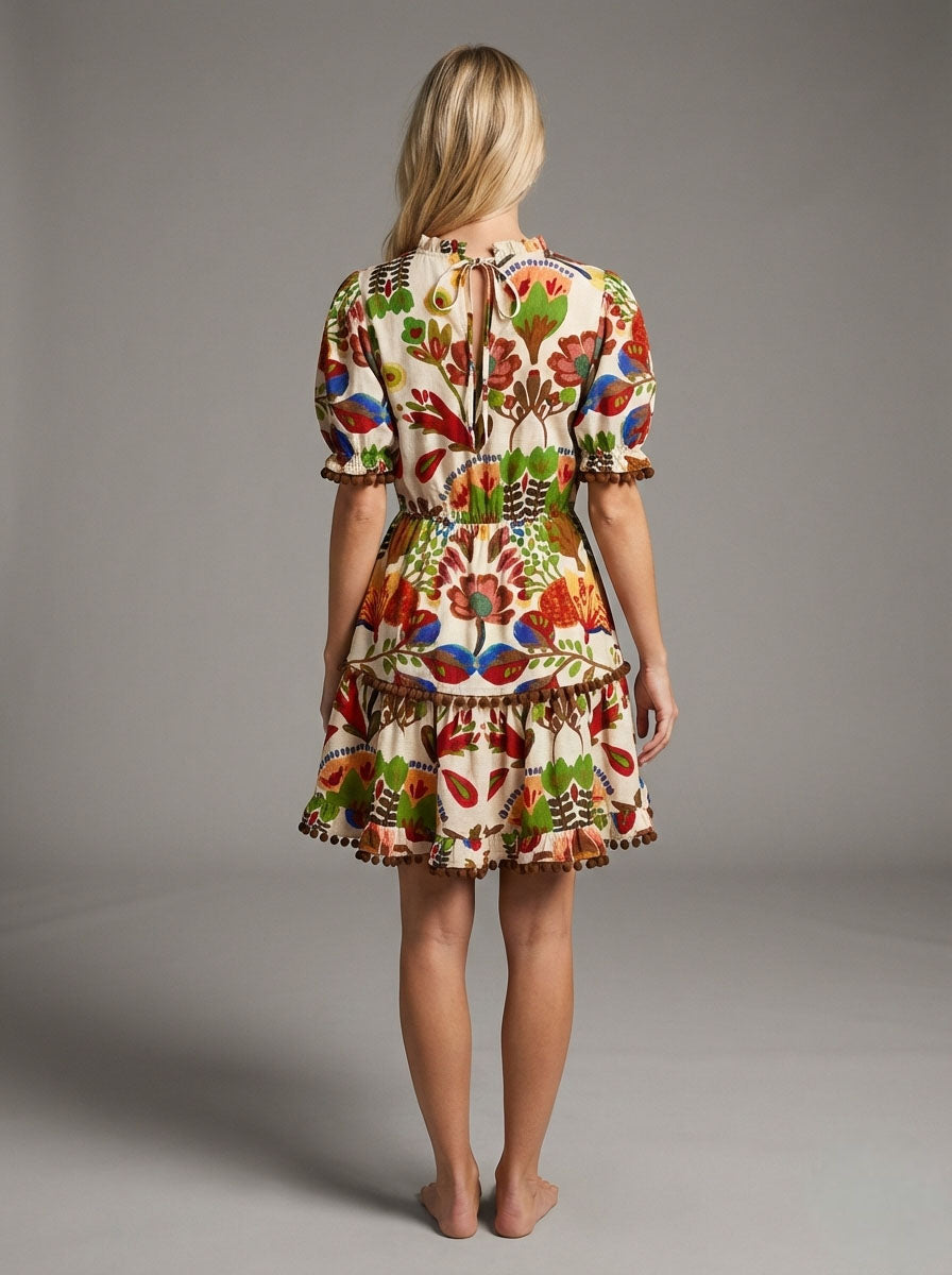 Meet Me in Sant Short Dress- wild garden