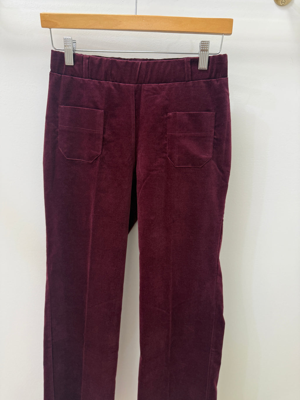 Vilagallo Velvet Pullon Trouser- Maroon