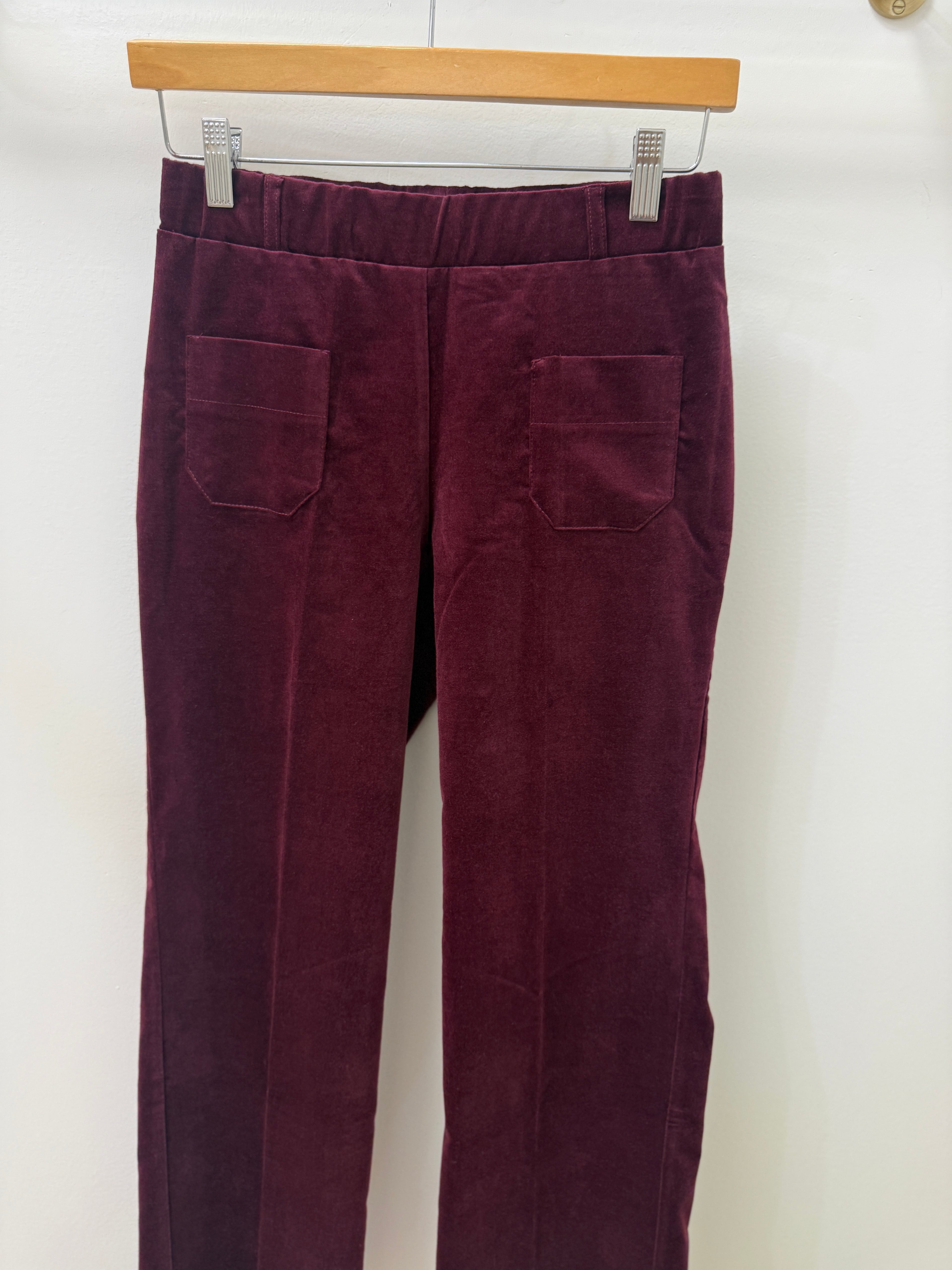 Vilagallo Velvet Pullon Trouser- Maroon