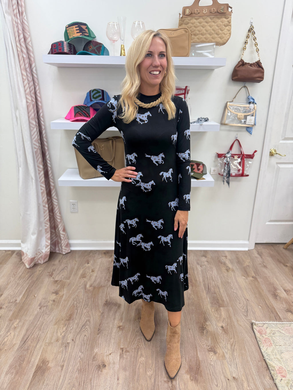 Compania Horse Print Dress
