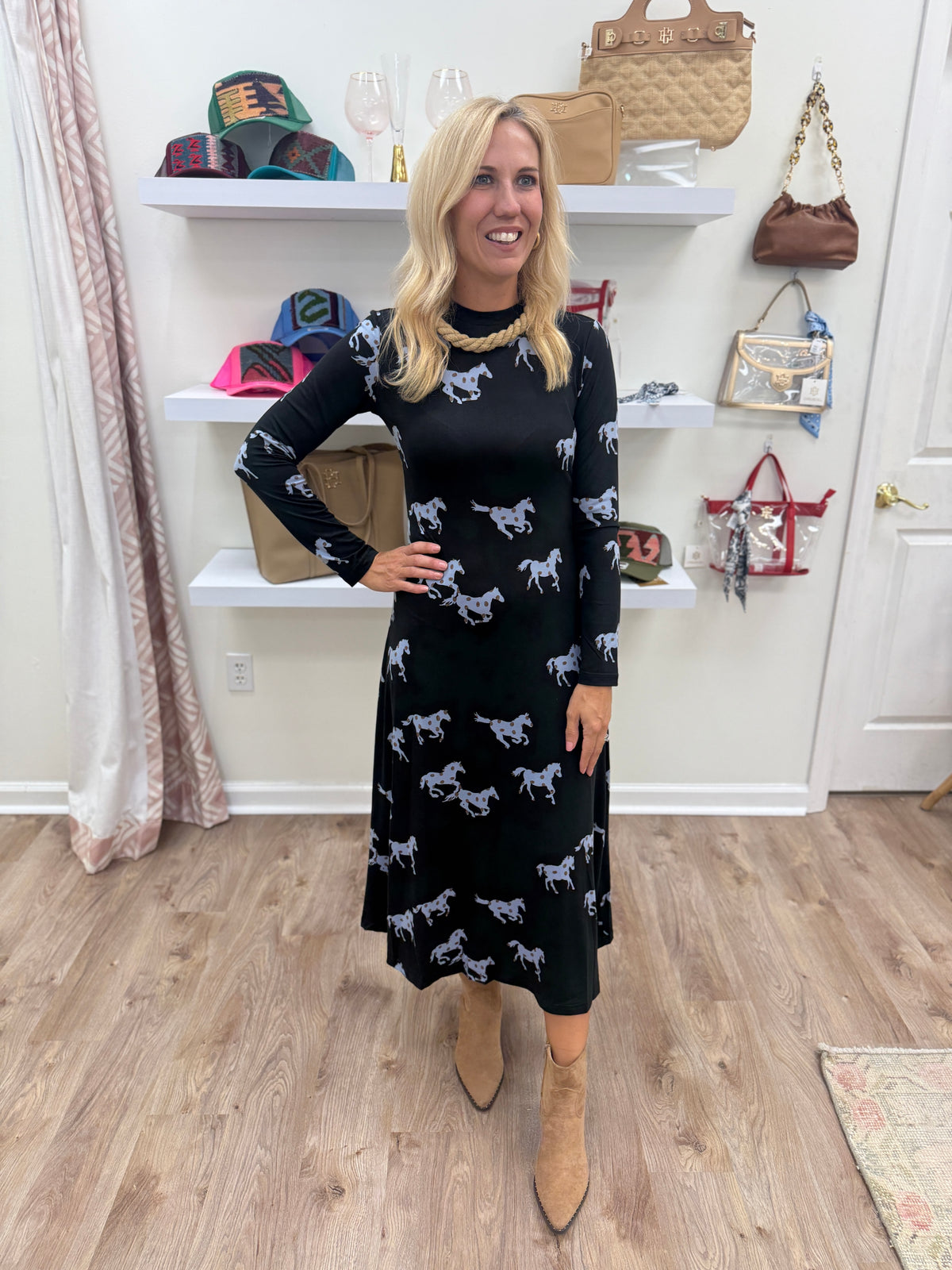 Compania Horse Print Dress