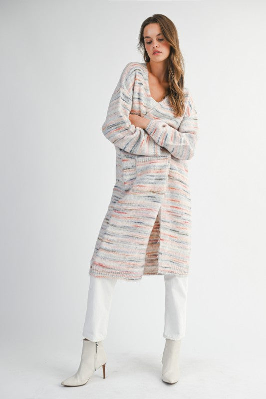 MBL Long Open Cardigan Multi