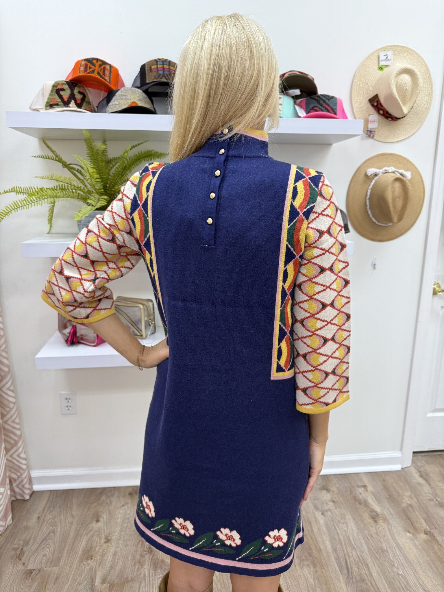 FT Floral Geo Knit Dress