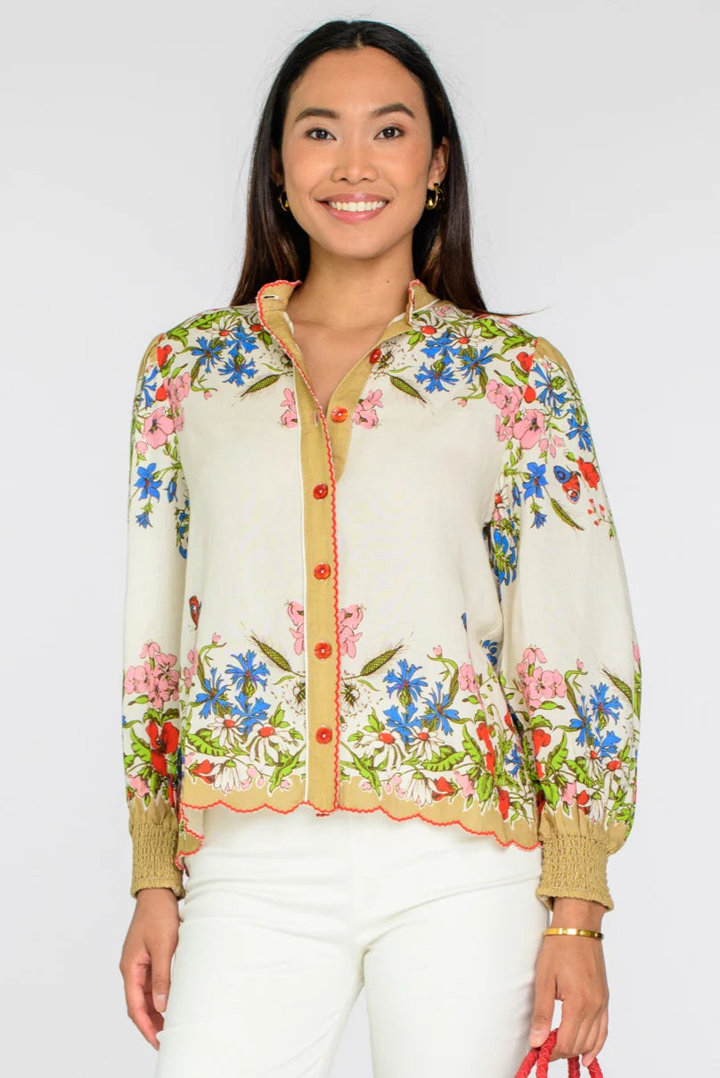 Elizabeth James Emily Top- Butterfly Garden