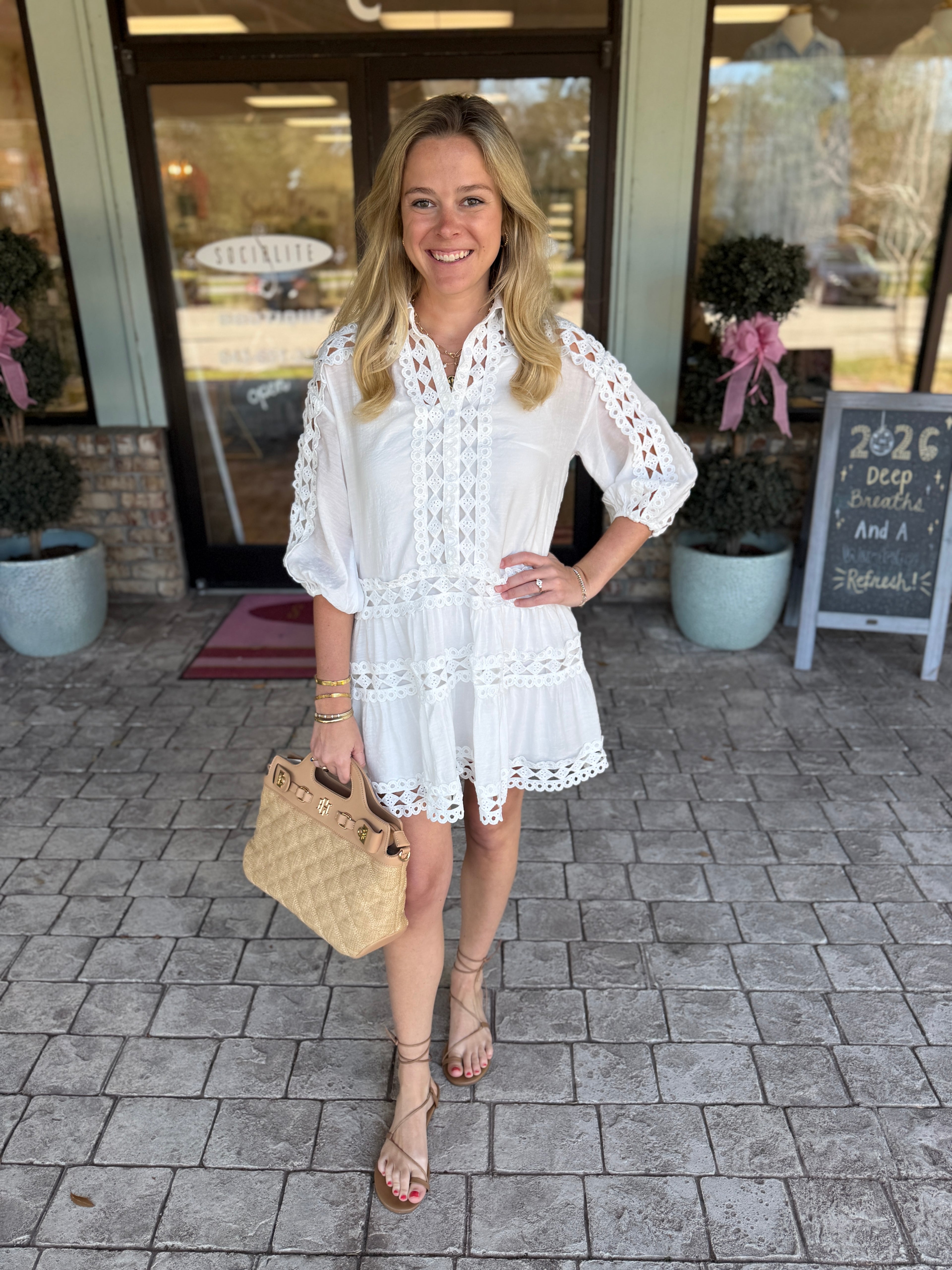 Elan Cutout Collared Dress