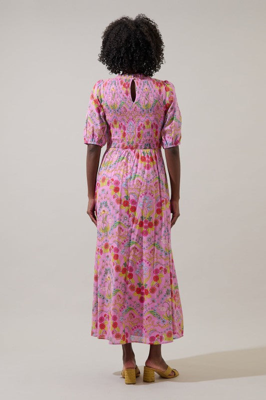 SL Floral Bermy Smocked Maxi Dress