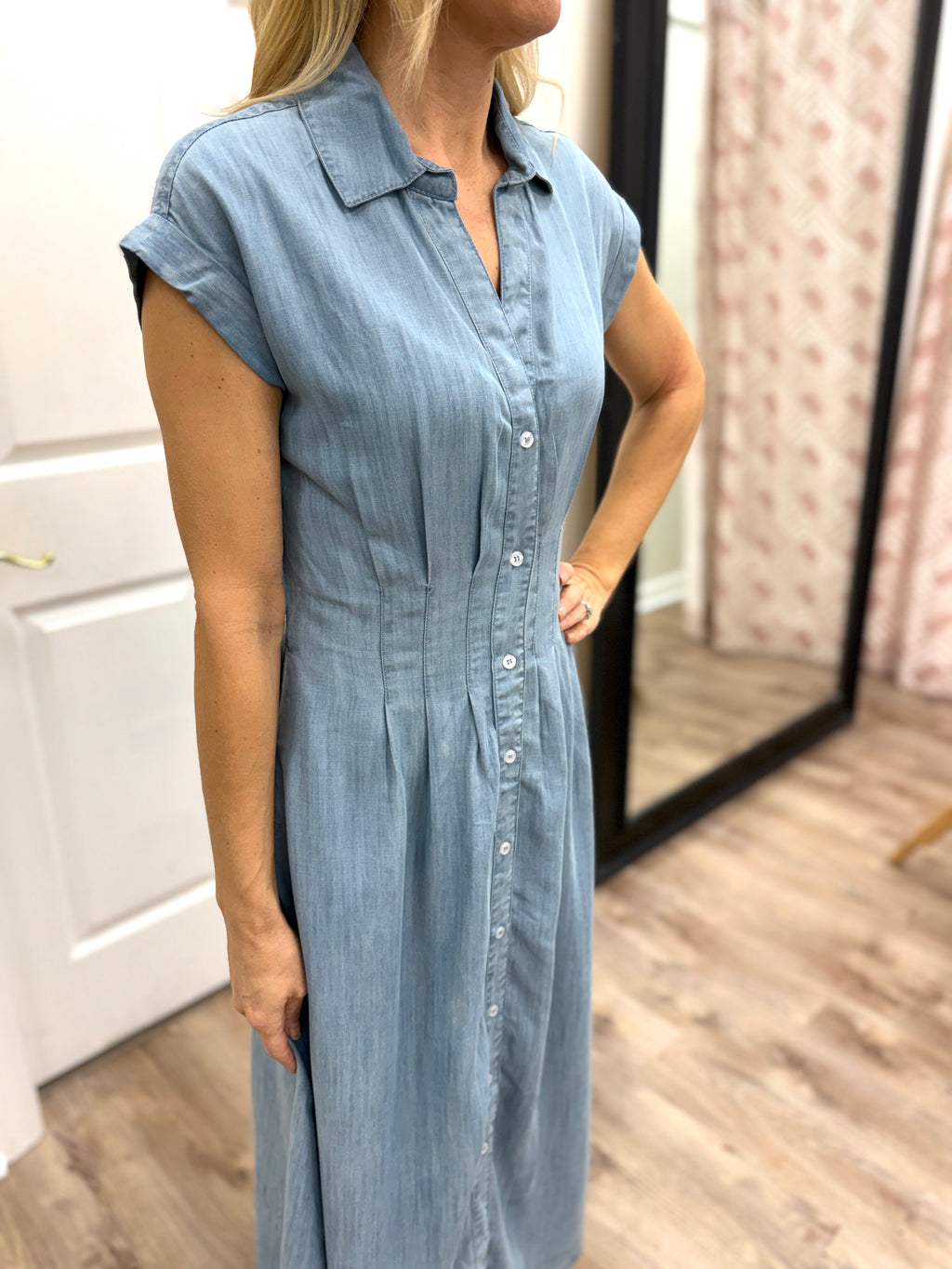 Elan Denim Collar Dress