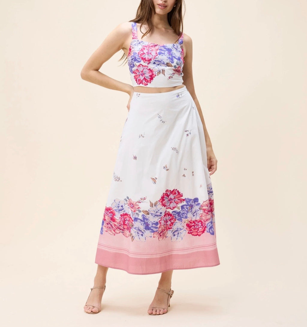 Cleobella Shea Ankle Skirt- Camellia