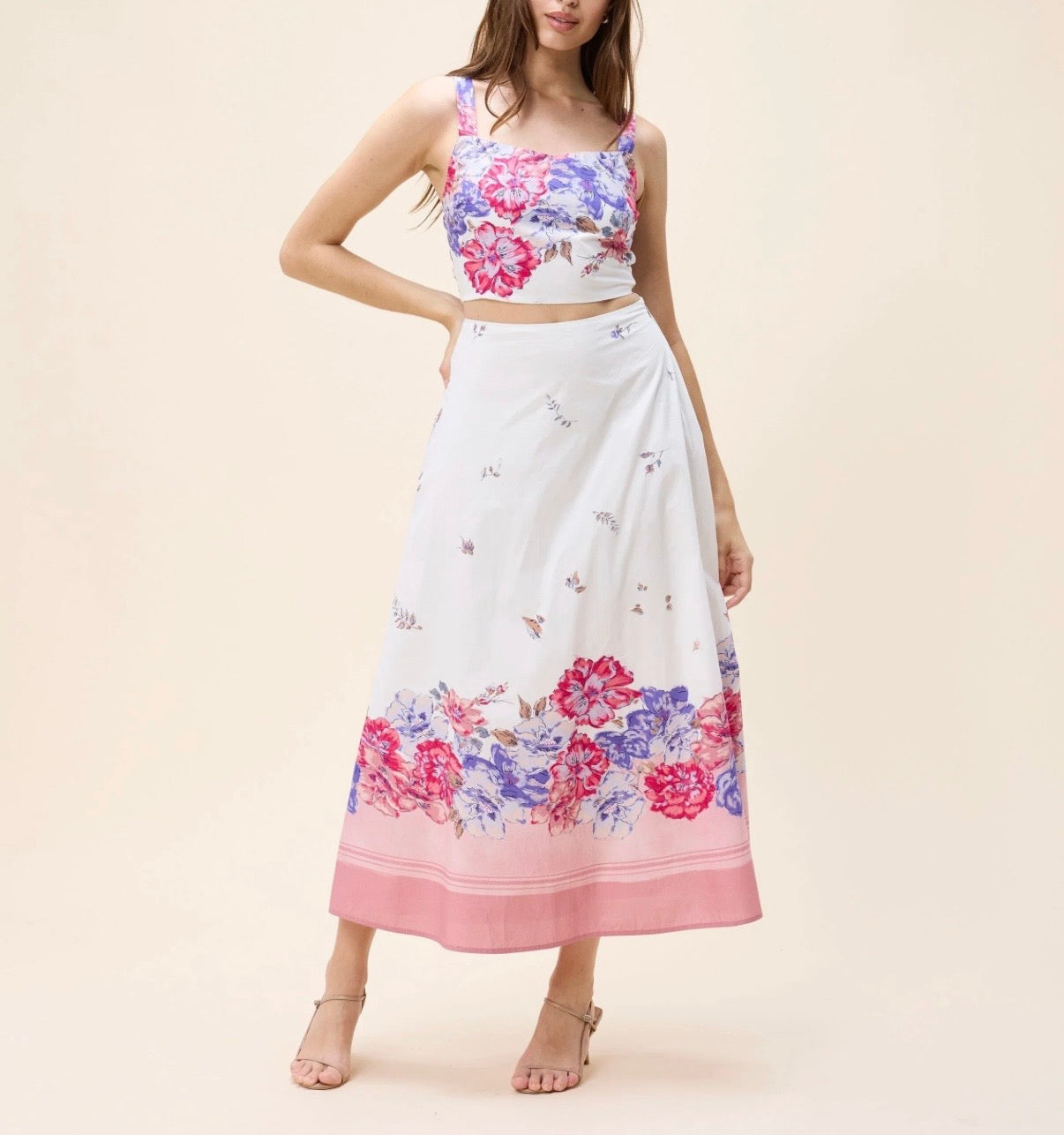 Cleobella Shea Ankle Skirt- Camellia