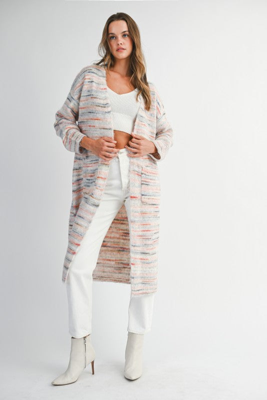 MBL Long Open Cardigan Multi