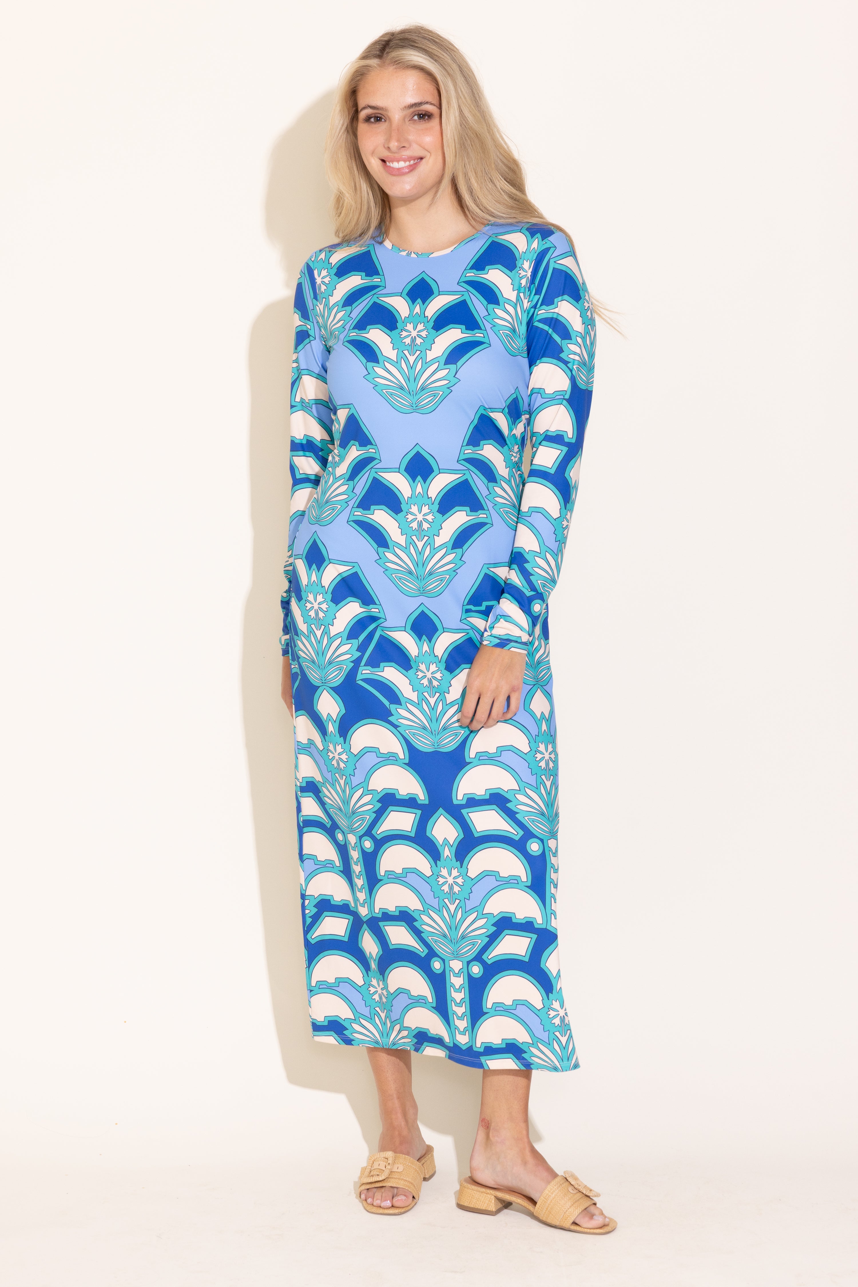Alden Adair Dorit Dress- Desert Teal Socialite Boutique Alden Adair Dorit Dress- Desert Teal Socialite Boutique