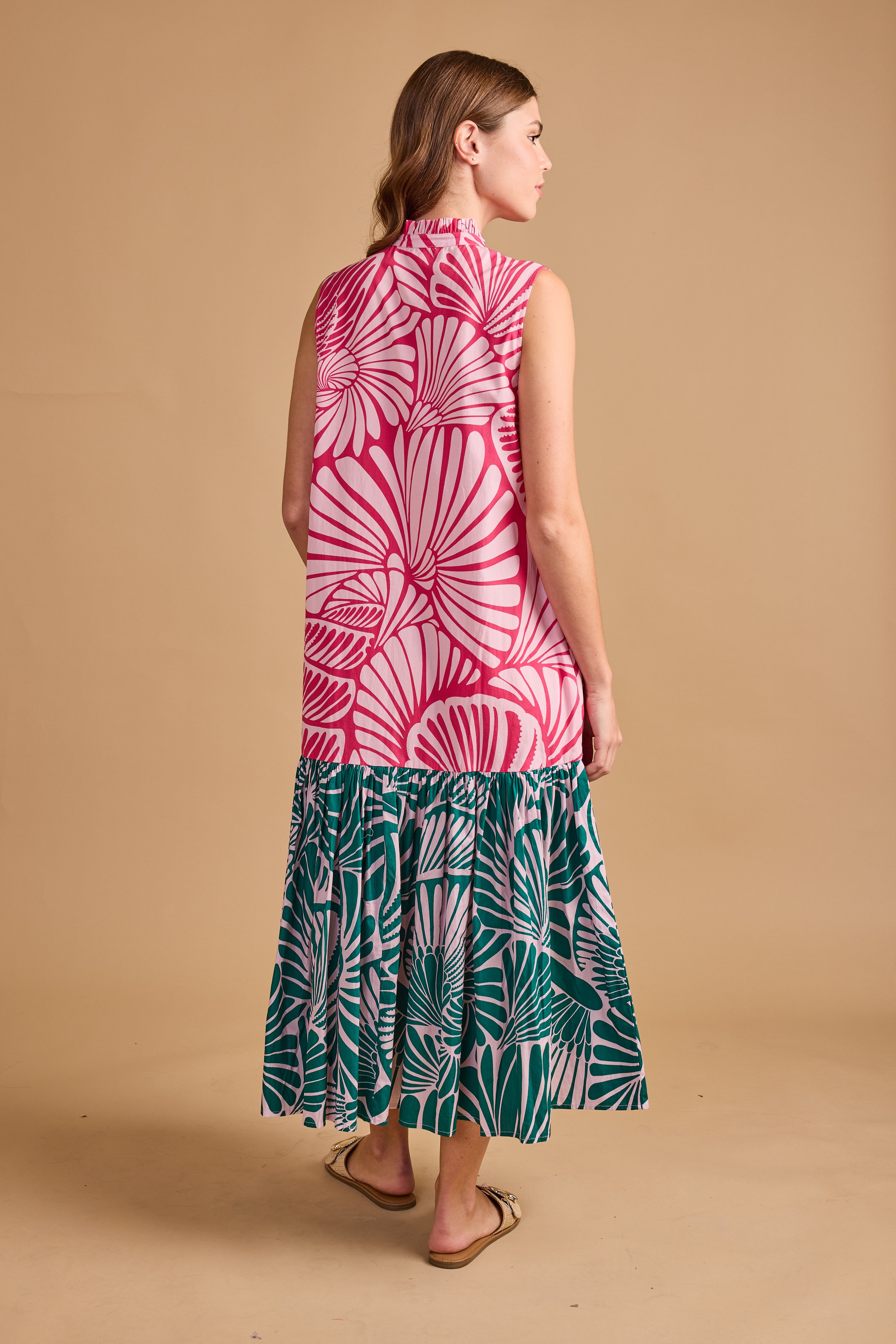 Double A Hillary Dress- Flamingo Shell