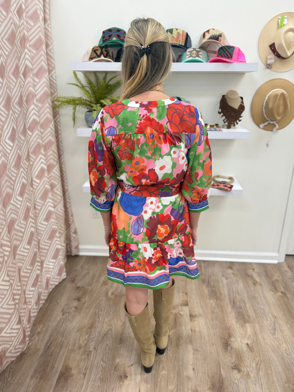 Joy Joy Placket Dress in Petal Pop