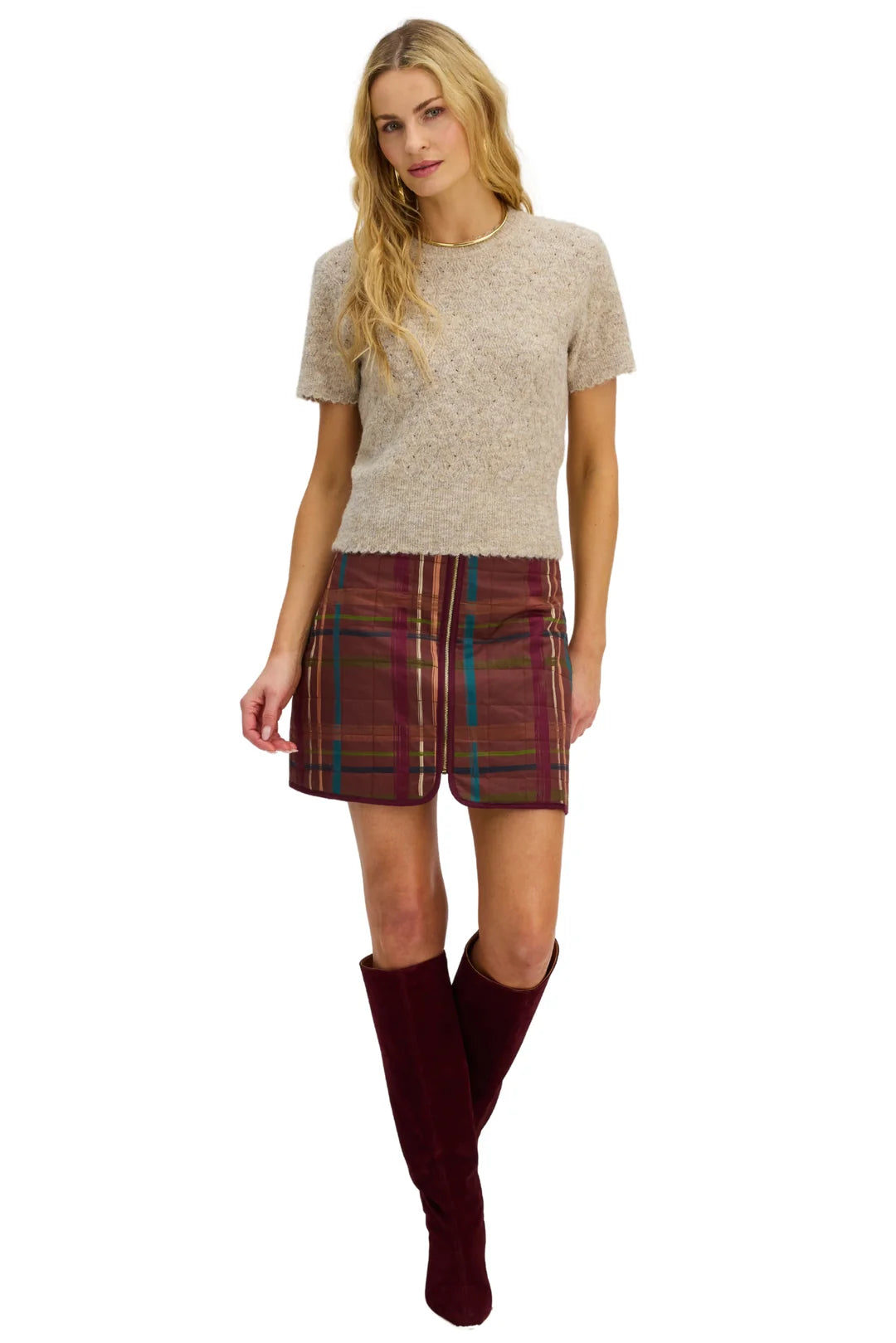 Allison Wilder Mini Skirt- Plaid Multi