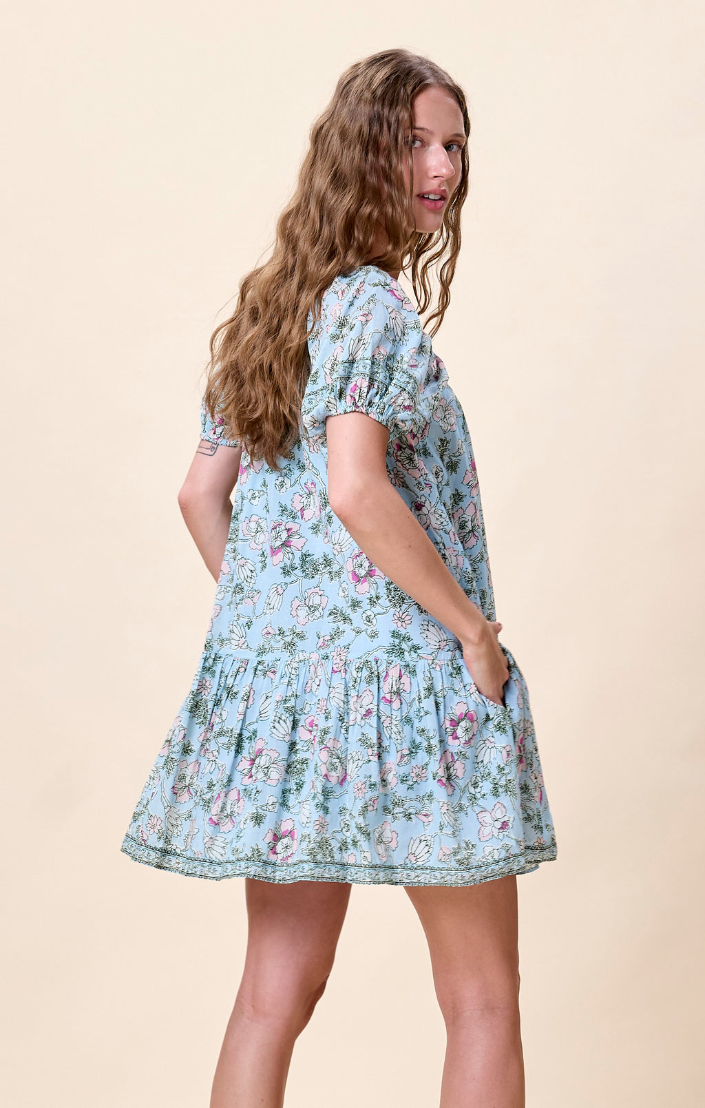 Cleobella Elodie Short Dress Flora