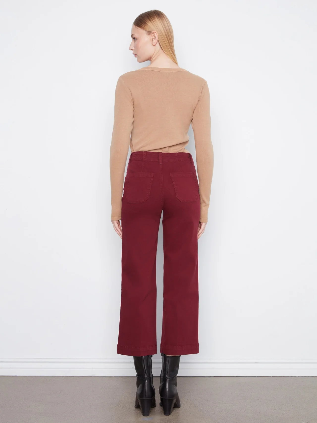 Pistola Penny Crop Wide Leg- Crimson