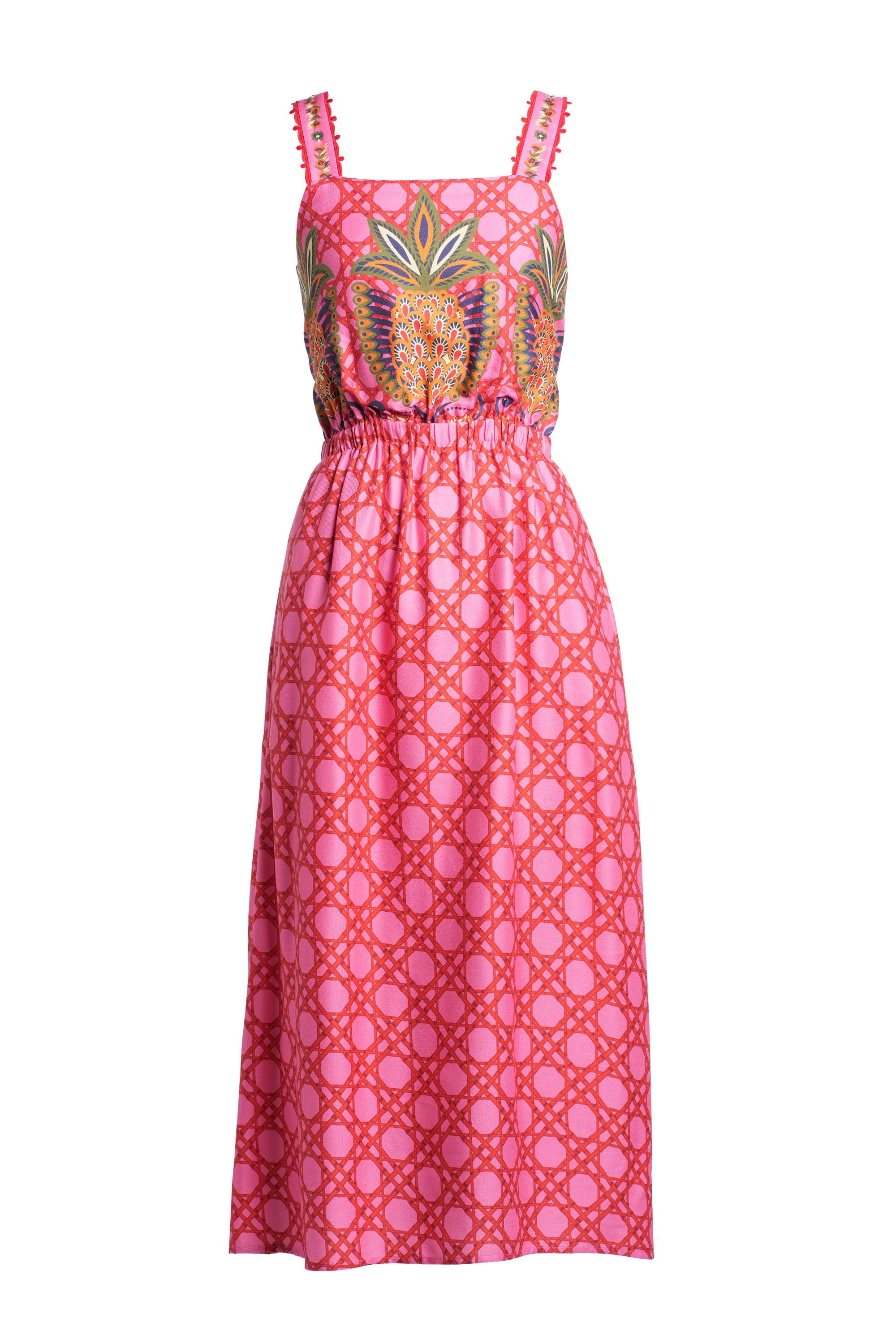 Emily Lovelock Lilian Strappy Midi- pink