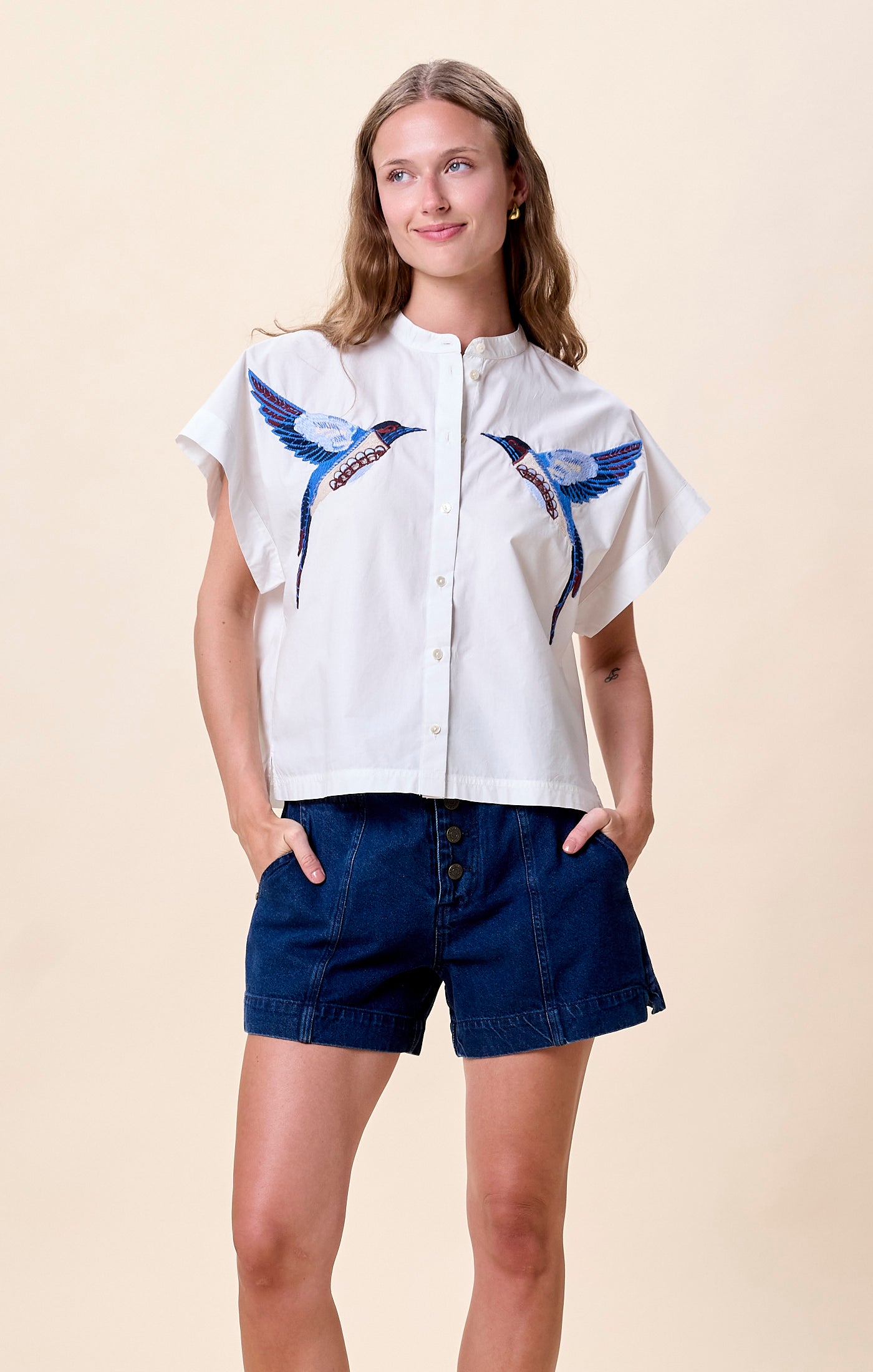 Cleobella Ariel Embroidered Blouse White