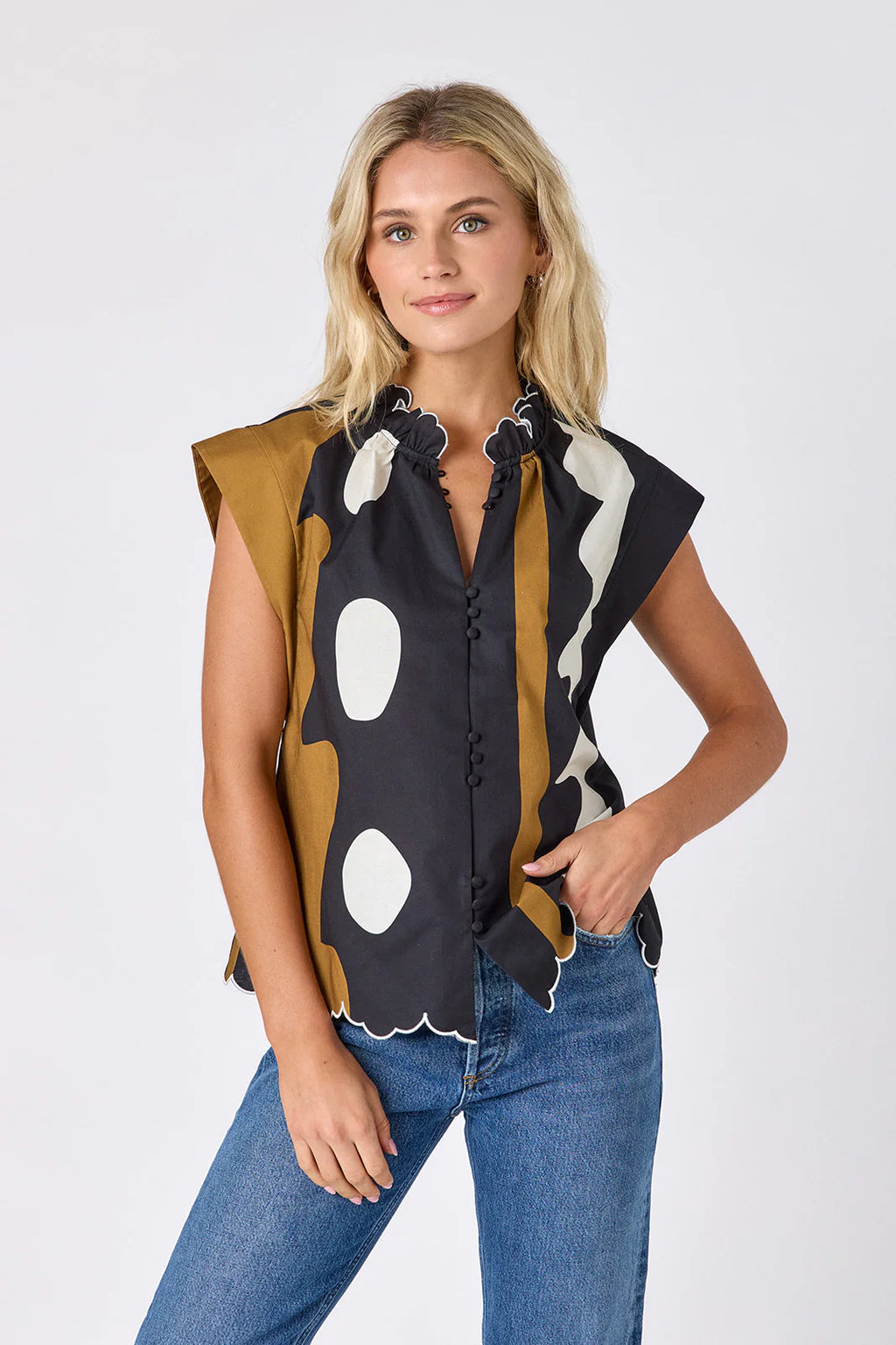 Crosby Fritzy Top- Wild Line
