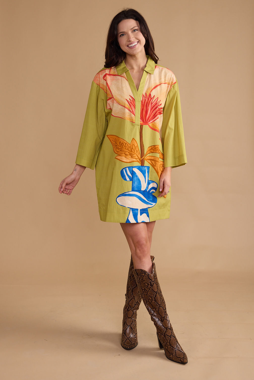 Double A Colette Dress- Lotus