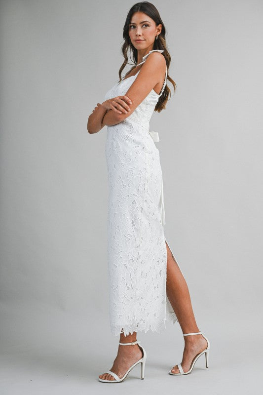 MBL Tie Strap Lace Midi