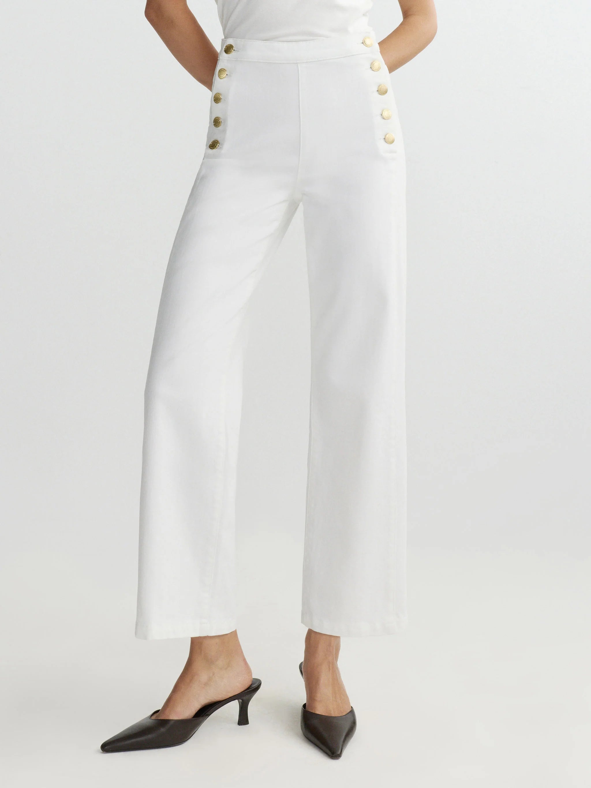 DL Karmine Wide Leg White Sailor