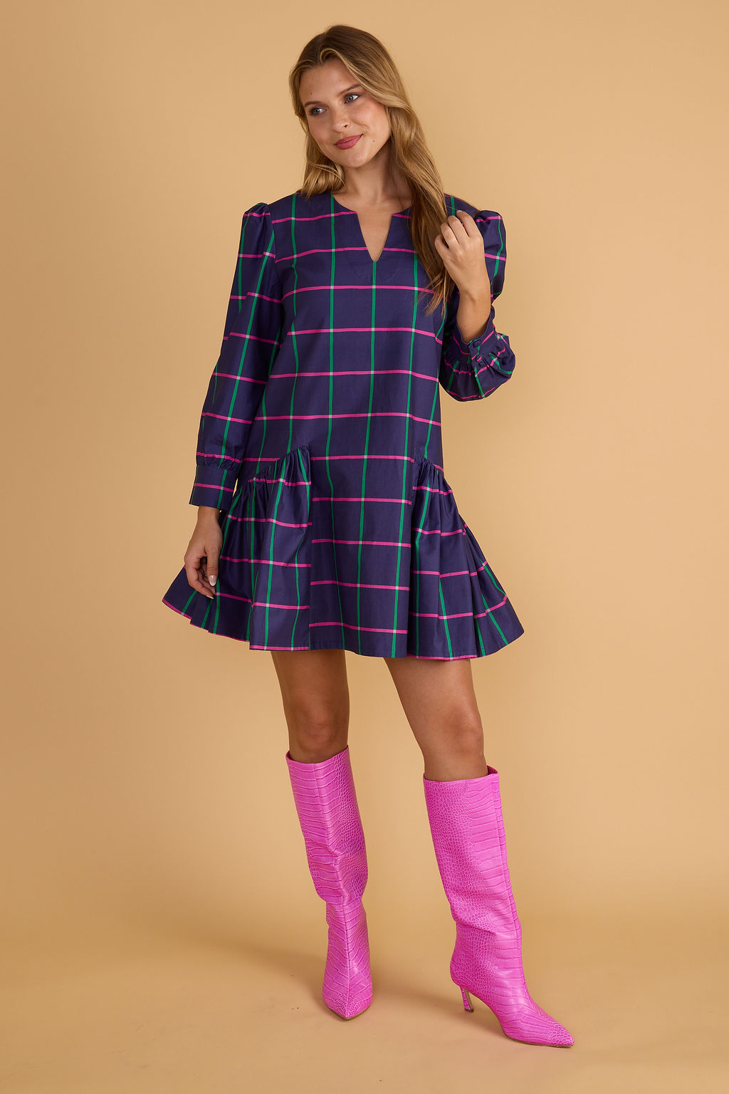Double A Elizabeth Dress- Varsity Check