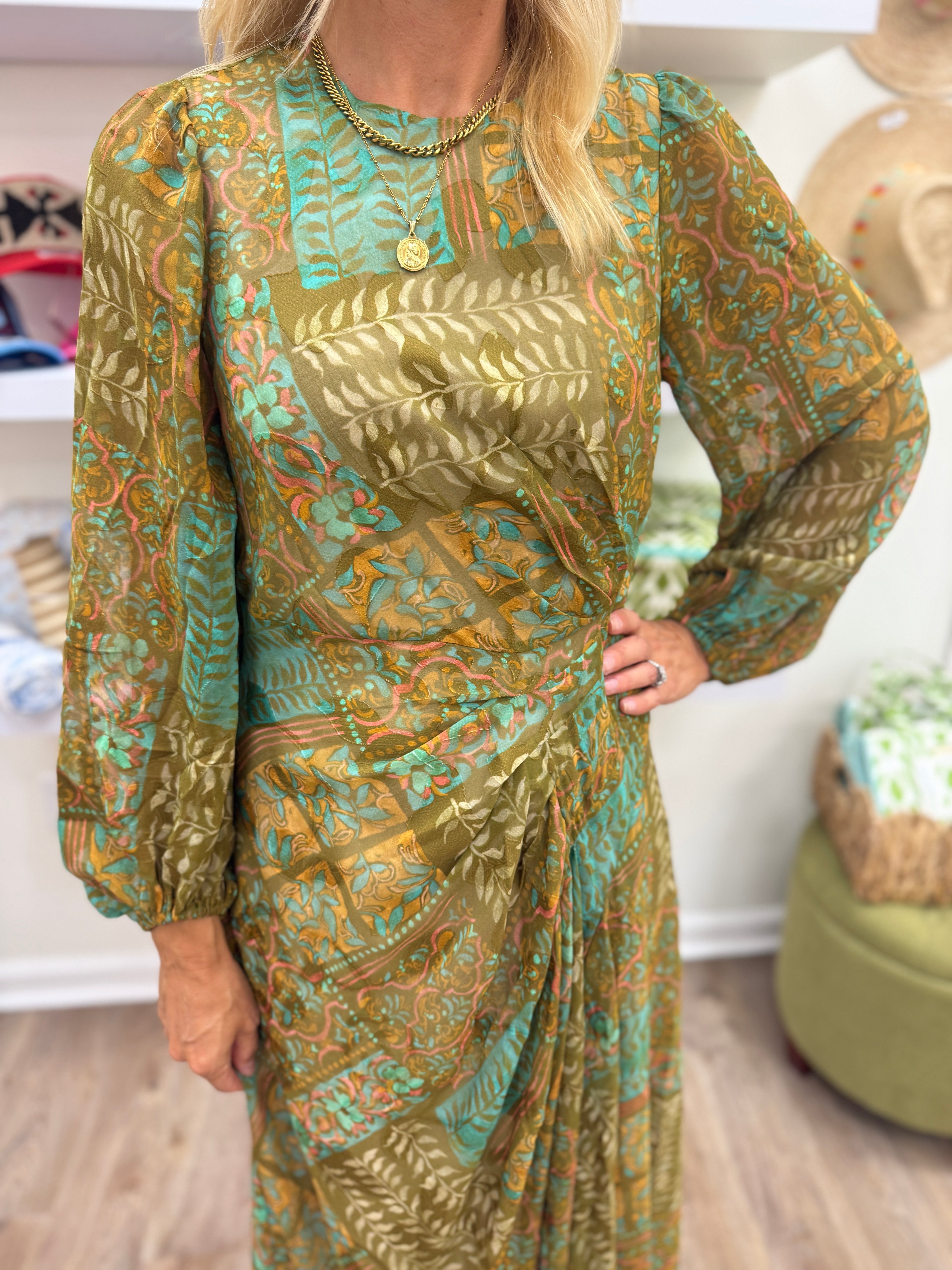 Jade Olive Tapestry Maxi