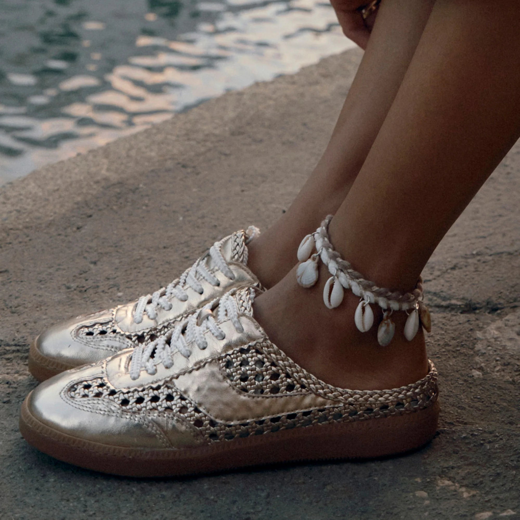 Dolce Vita Notice Woven Sneaker- Gold
