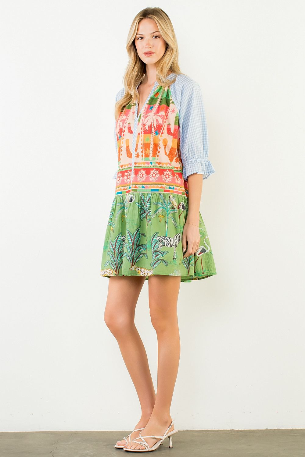 THML VNeck Safari Short Dress