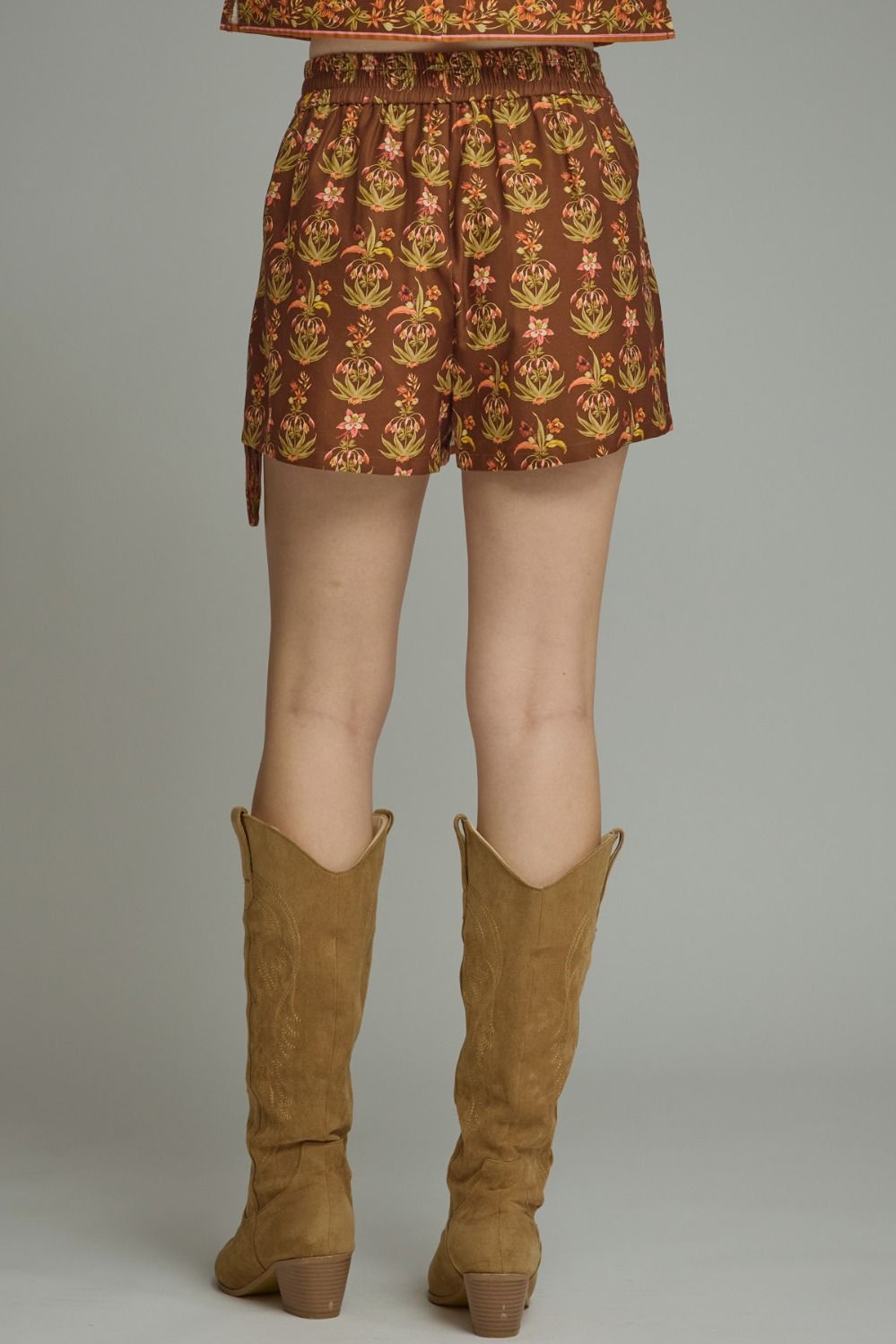 ETO Floral Contrast Border Skort Set- multi