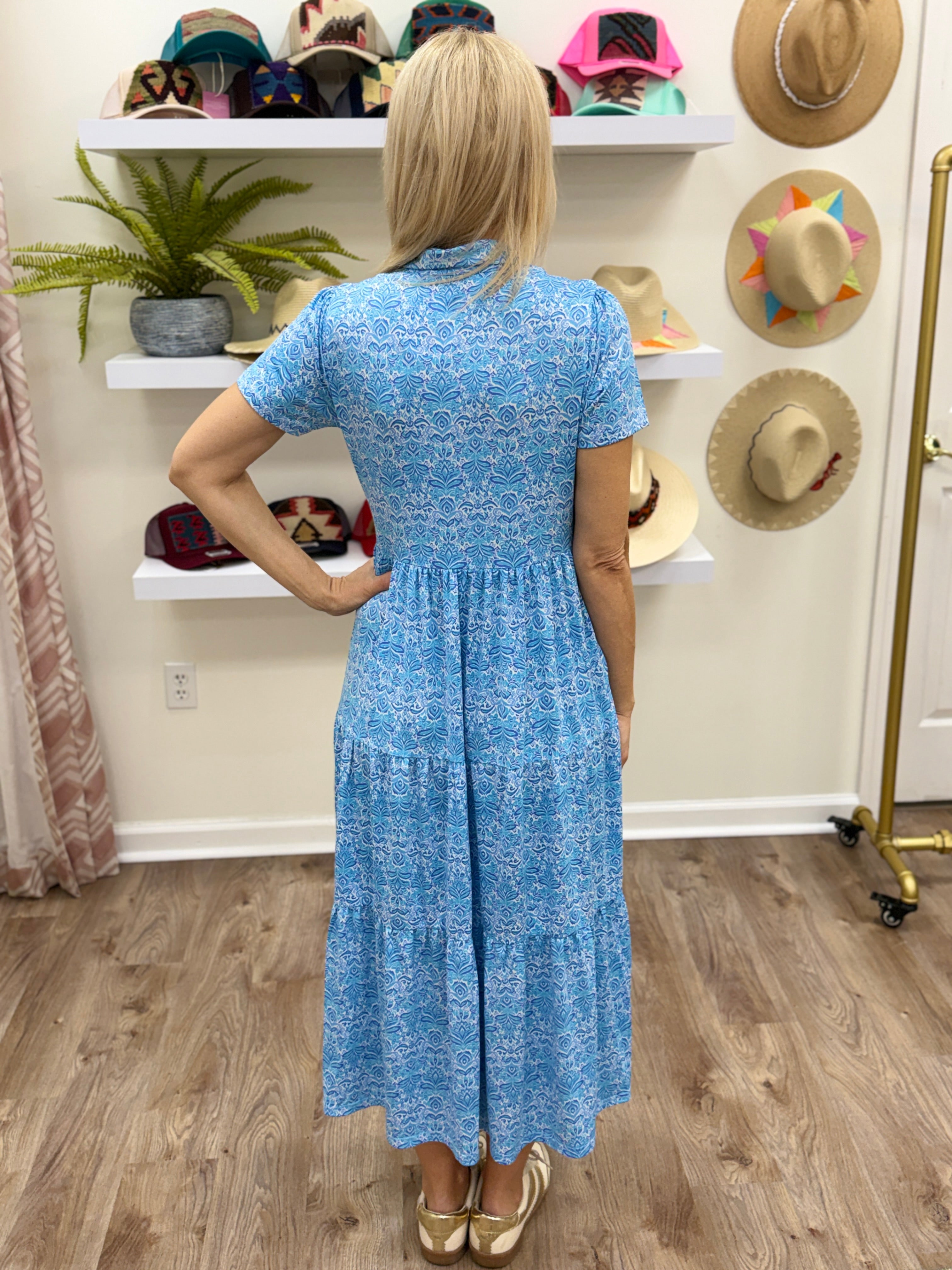 La Mer Luxe Desiree Midi Blue Multi