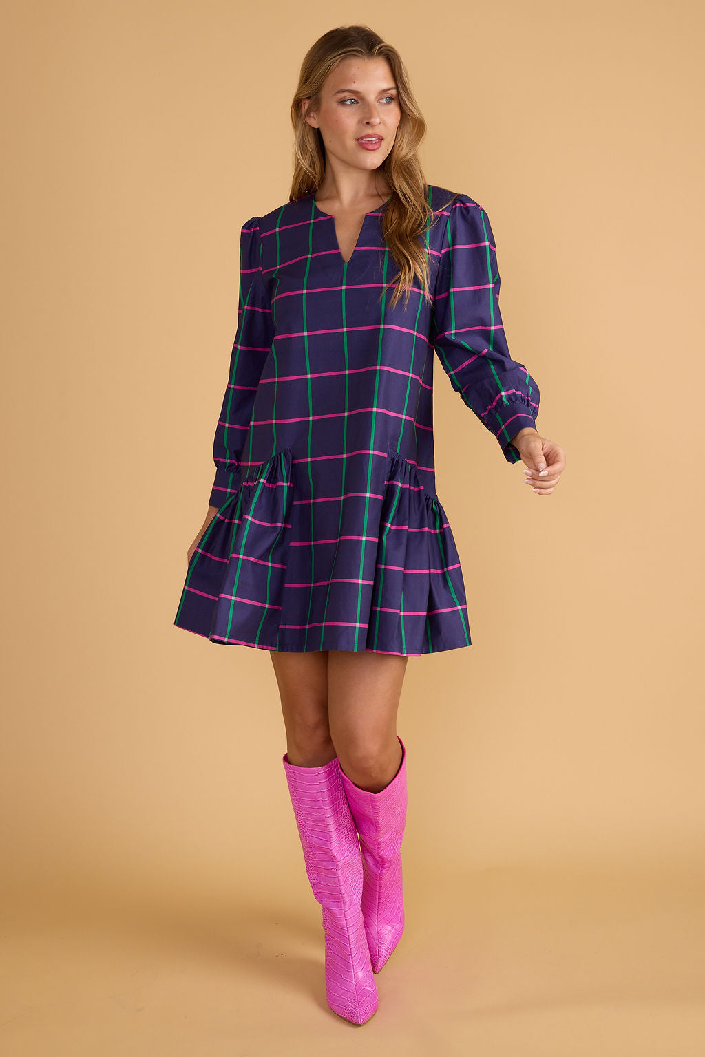 Double A Elizabeth Dress- Varsity Check