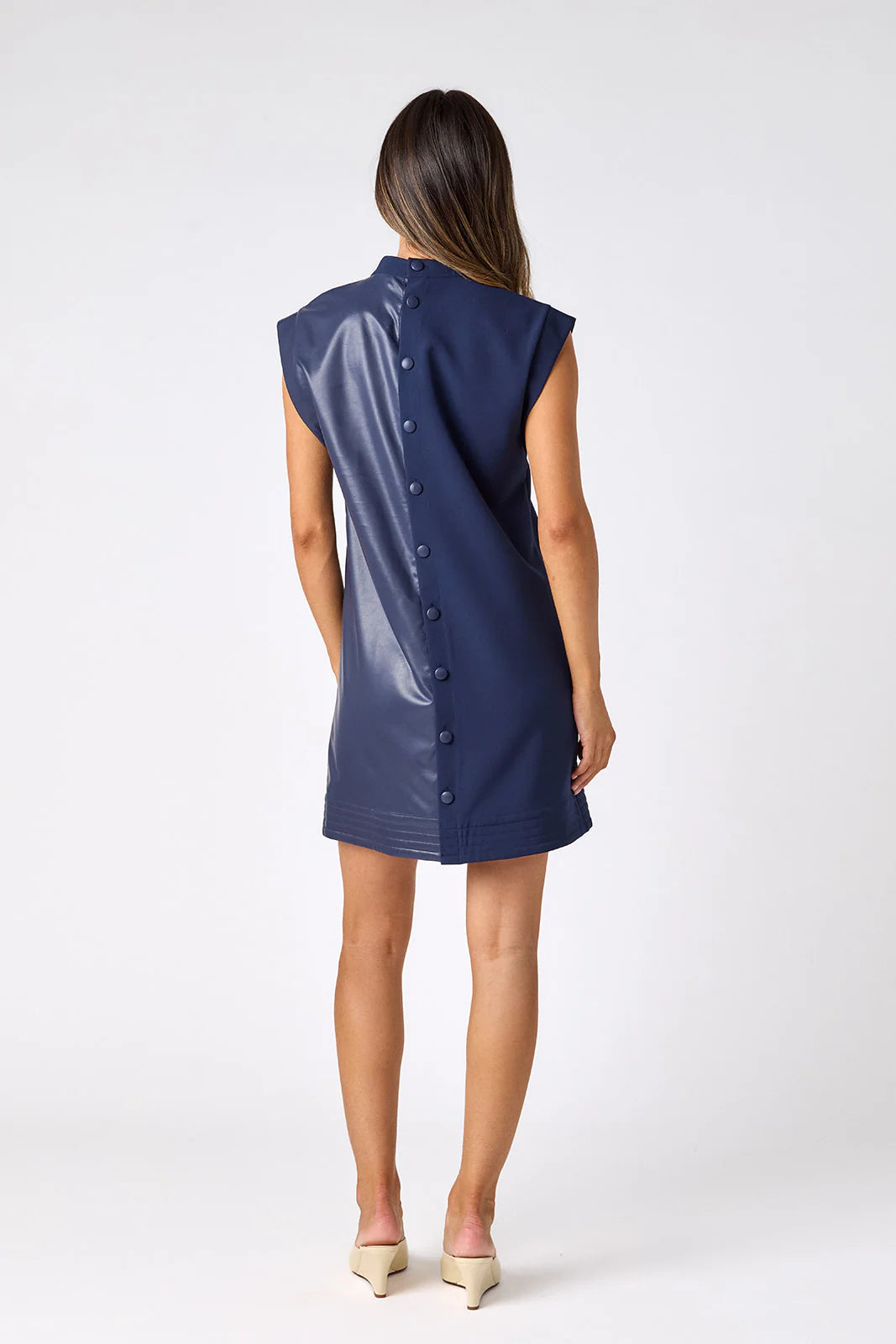 Crosby Beatrix Dress- Navy Oxford