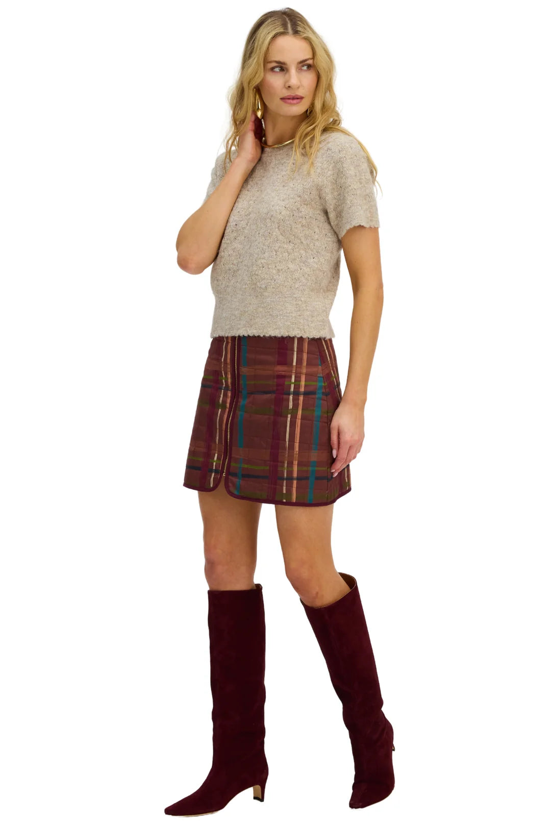 Allison Wilder Mini Skirt- Plaid Multi
