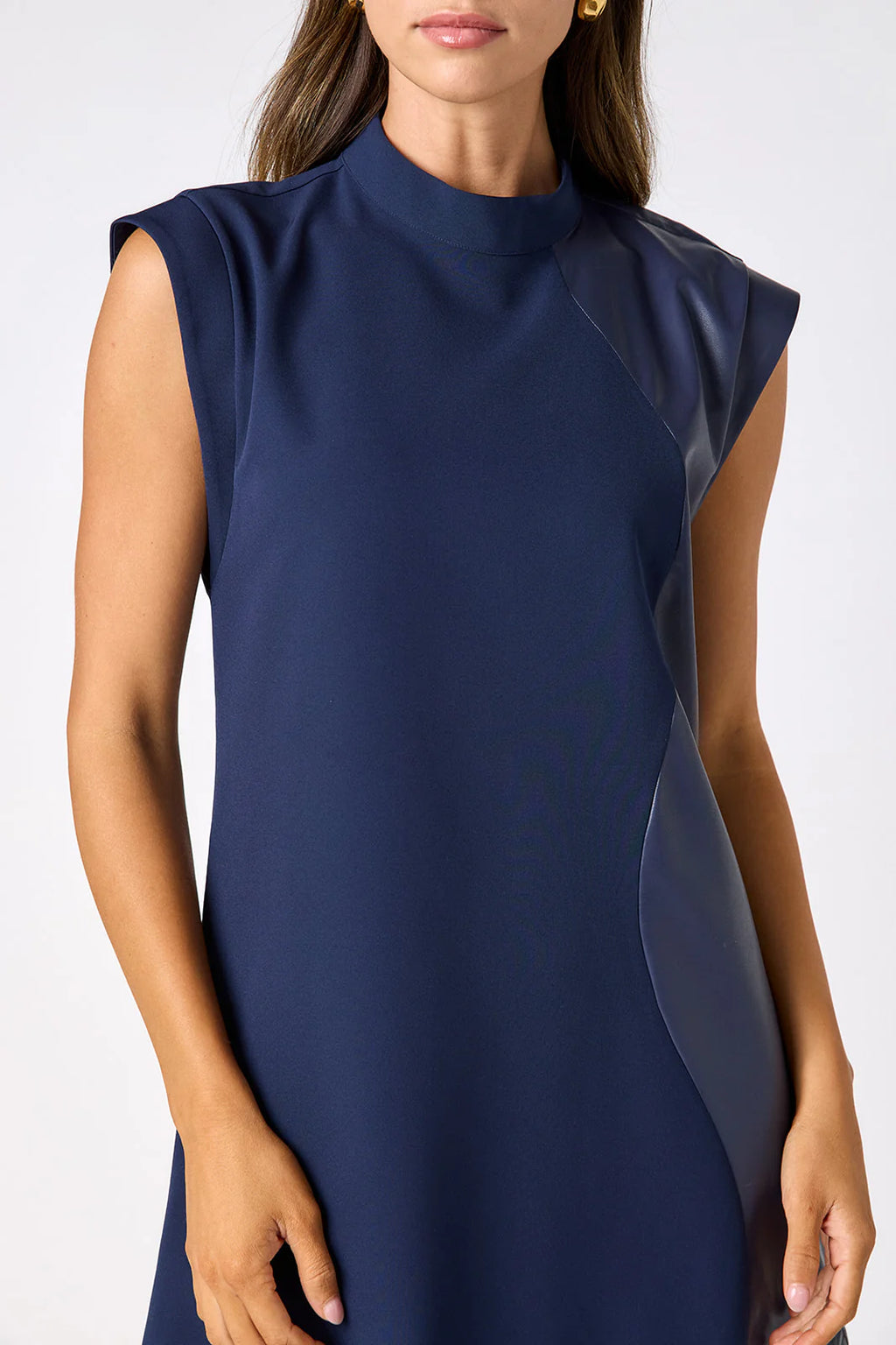 Crosby Beatrix Dress- Navy Oxford